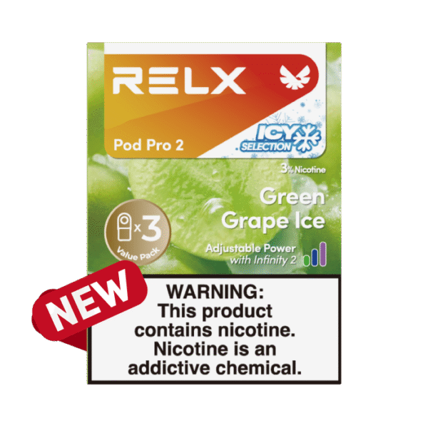 RELX Pod Pro 2 Infinity 3Pods 3% Nicotine Green Grape Ice